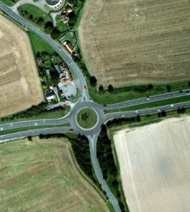 aeriel view of the A120 / B1035 junction in Essex