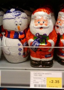 Coop Father Christmas and Snowmen chocolates