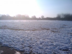 snow on a field in Gt Baddow